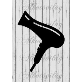 Fodrászkellékek fa alapon- hajszárító