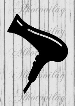 Fodrászkellékek fa alapon- hajszárító