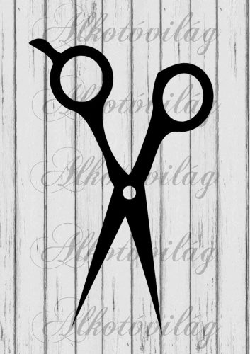 hairdressing accessories on wooden base - scissors a4