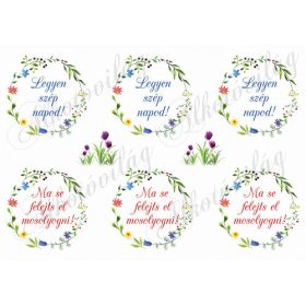 Tavaszi virágos koszorúk kétféle felirattal