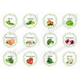  Zöldségek zöld leveles keretben
