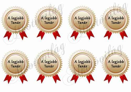 A legjobb Tanár - érem cakkos széllel