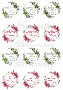 A szeretet soha el nem fogy kétféle mintával körökben KICSIBEN