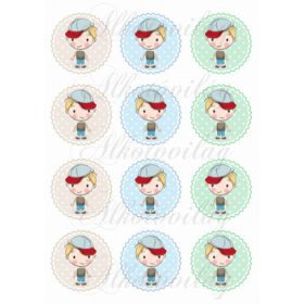 Baseball sapis kisfiú pöttyös - cakkos alapon KICSIBEN