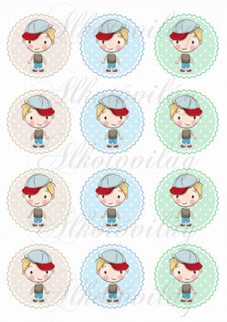 Baseball sapis kisfiú pöttyös - cakkos alapon KICSIBEN