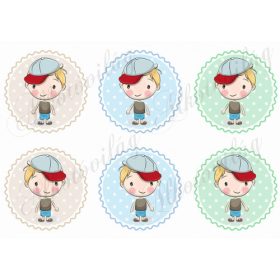 Baseball sapis kisfiú pöttyös - cakkos alapon