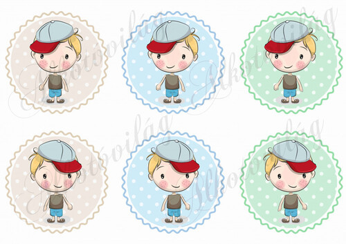 Baseball sapis kisfiú pöttyös - cakkos alapon