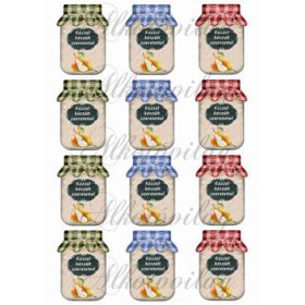 Befőttes üveg címke- KÖRTE - 5 x 7 cm