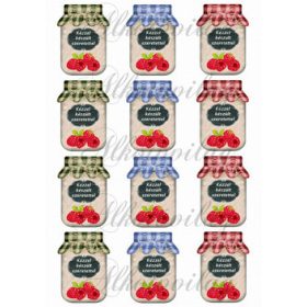 Befőttes üveg címke- MÁLNA - 5 x 7 cm