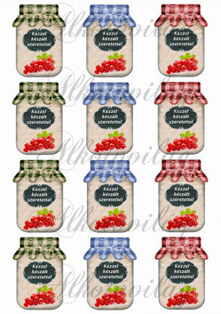 Befőttes üveg címke- RIBIZLI - 5 x 7 cm