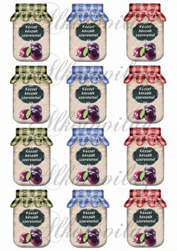 Befőttes üveg címke- SZILVA - 5 x 7 cm