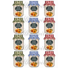 Befőttes üveg címke- SÁRGABARACK - 5 x 7 cm