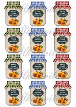 Befőttes üveg címke- SÁRGABARACK - 5 x 7 cm