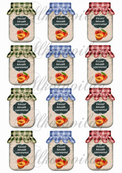 Befőttes üveg címke- ŐSZIBARACK - 5 x 7 cm