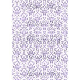Damask minta - lilás, fehér alapon