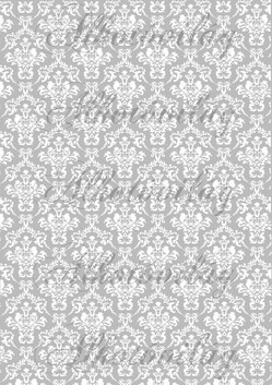 Damask minta fehérben - szürke alapon