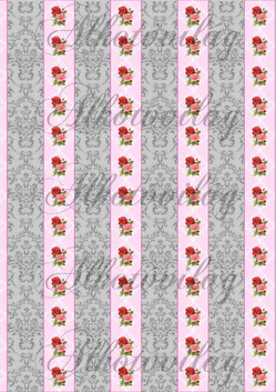 Damask minta rózsával- szürkés