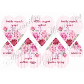 HÁLÁS VAGYOK NEKED- Rózsaszín rózsás szíveken