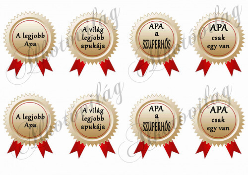 Érmek APA feliratokkal cakkos széllel