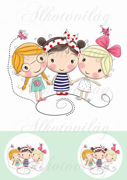 Három a kislány 20 cm-es HÍMZŐKERETHEZ