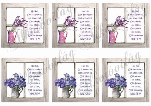 Házi áldás ablakban 6db