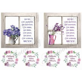 Házi áldás ablakban+ Otthon édes otthon kicsi körökben