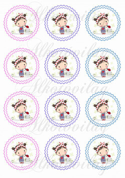 Kislány katicával dupla cakkos körökben KICSIBEN