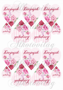 KÖSZÖNJÜK- Rózsaszín rózsás szíveken KICSIBEN