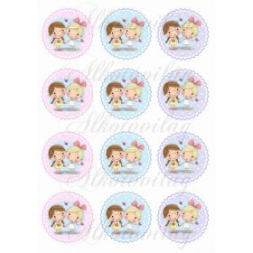   Legjobb barátok-testvérek pöttyös - cakkos alapon KICSIBEN