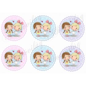 Legjobb barátok-testvérek pöttyös - cakkos alapon