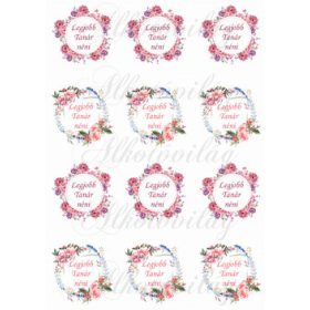 Legjobb Tanár néni virágos koszorúban KICSIBEN