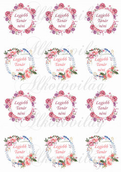 Legjobb Tanár néni virágos koszorúban KICSIBEN