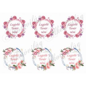 Legjobb Tanár néni virágos koszorúban