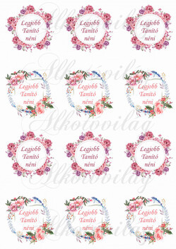 Legjobb Tanító néni virágos koszorúban KICSIBEN