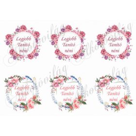 Legjobb Tanító néni virágos koszorúban