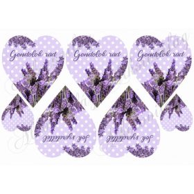 Levendulás szívek kétféle felirattal