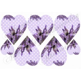 Levendulás szívek pöttös alapon üresen