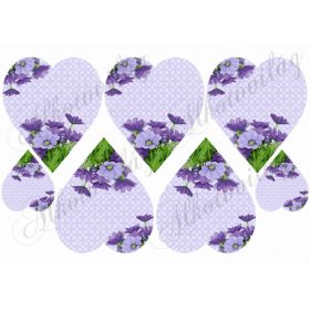 Lila gerberás szívek