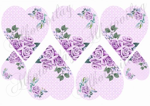 purple roses on purple hearts