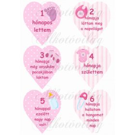 Mérföldkő kártyák születéshez lányos 1-6 hónapig