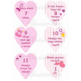Mérföldkő kártyák születéshez lányos 7-12 hó