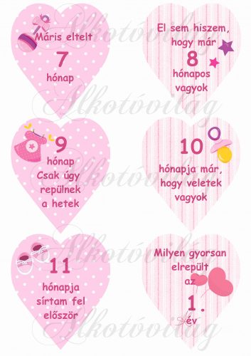 milestone cards for birth girls 7-12 months