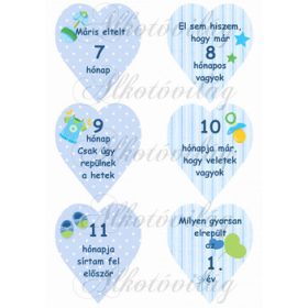 Mérföldkő kártyák születéshez fiús 7-12 hó