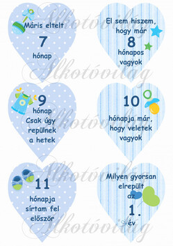 Mérföldkő kártyák születéshez fiús 7-12 hó