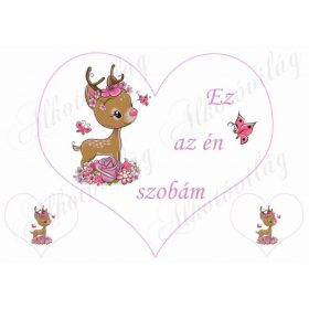 Nagy szív őzikével EZ AZ ÉN SZOBÁM felirattal