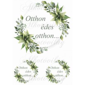 Otthon édes otthon zöld leveles körökben