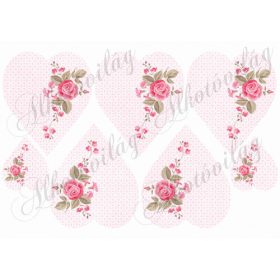 Rózsaszín szívek futó rózsával