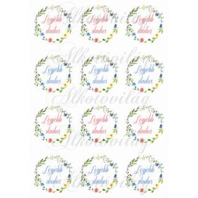 Színes virágkoszorúk LEGJOBB DADUS felirattal KICSIBEN