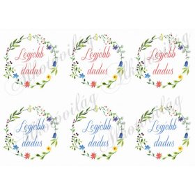 Színes virágkoszorúk LEGJOBB DADUS felirattal