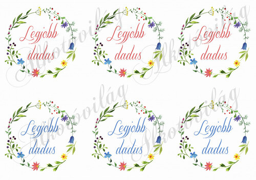Színes virágkoszorúk LEGJOBB DADUS felirattal